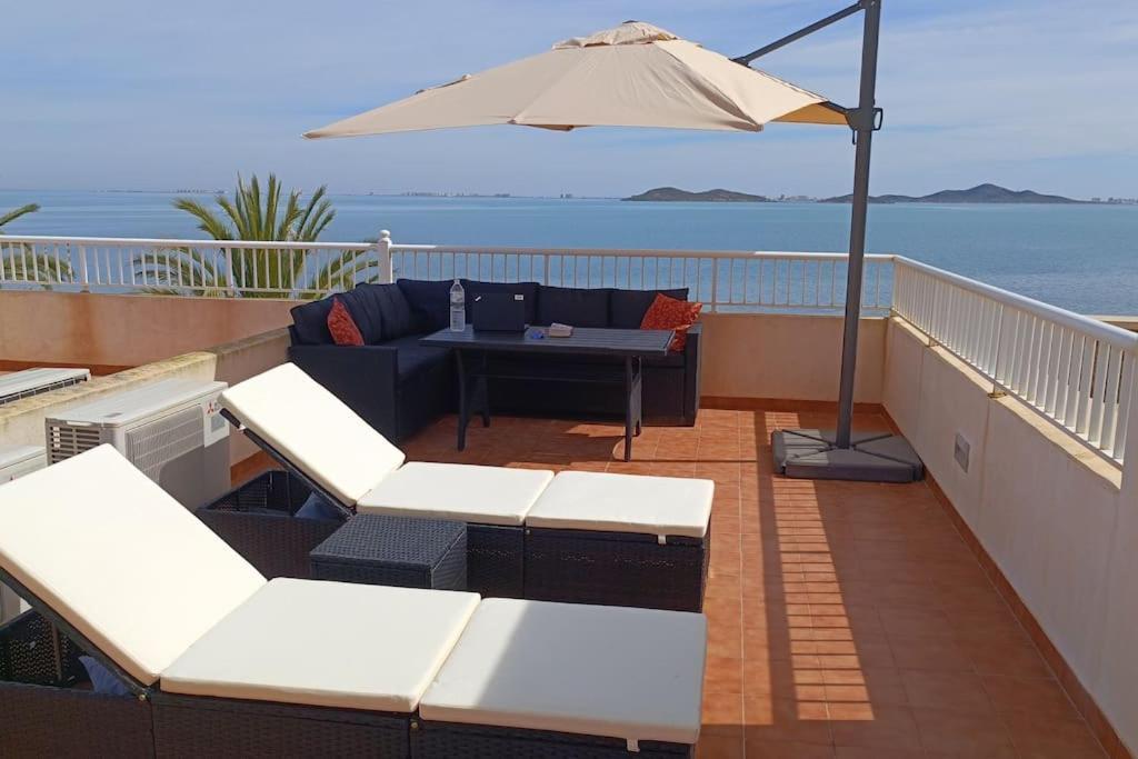 Top Floor Apartment Beachhouse, Beautiful Sea View, On The Beach! การ์ตาเฮนา ภายนอก รูปภาพ